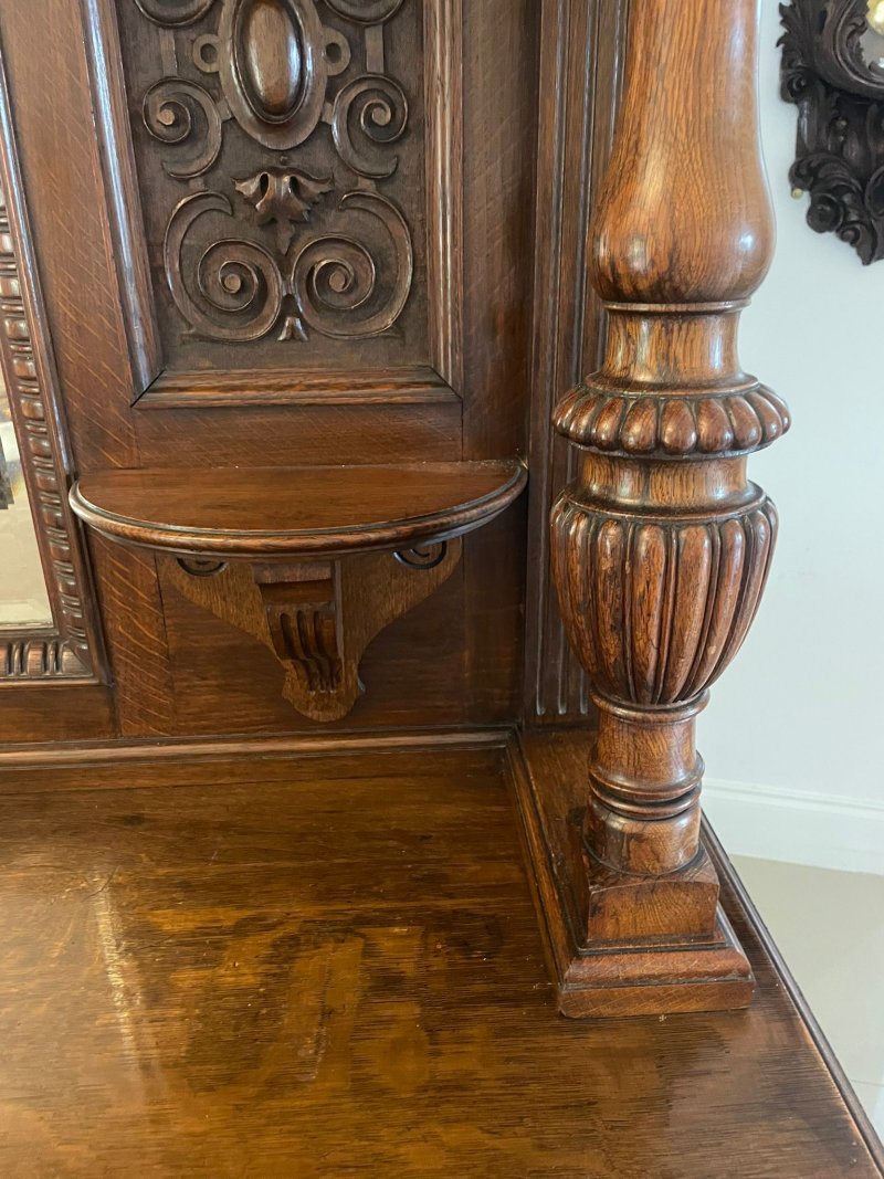 Outstanding Quality Antique Victorian Carved Oak Sideboard - Image 8